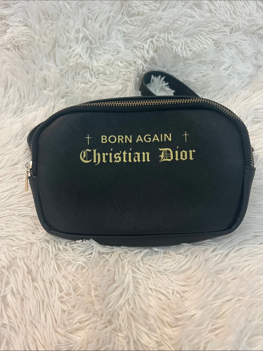 Born Again Christian Dior Black Crossbody Belt Bag
